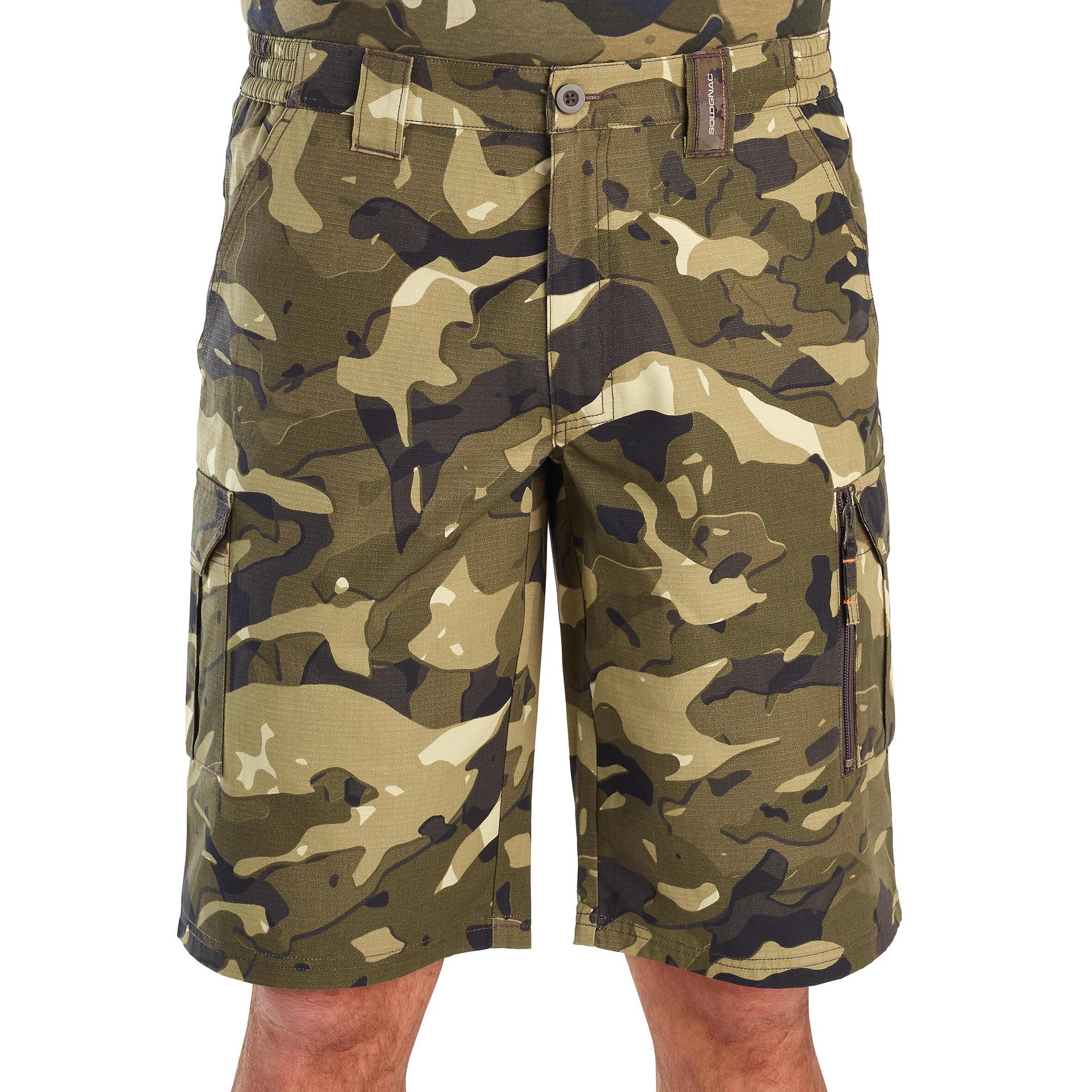 men's bermuda shorts 500 woodland camo green