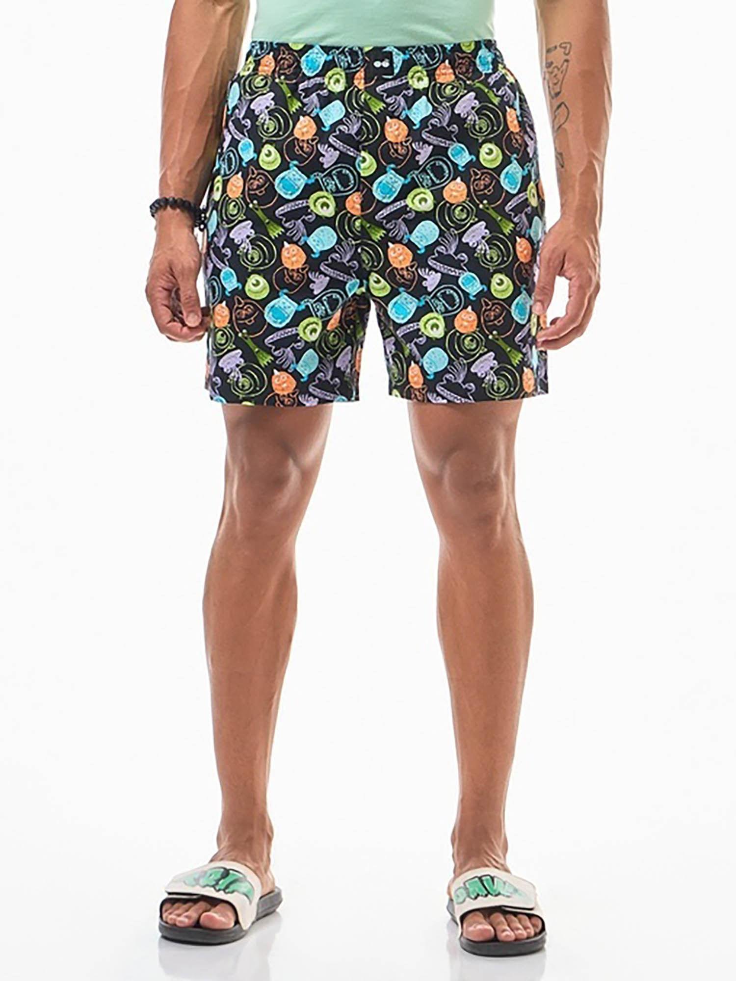 men's black all over printed boxers