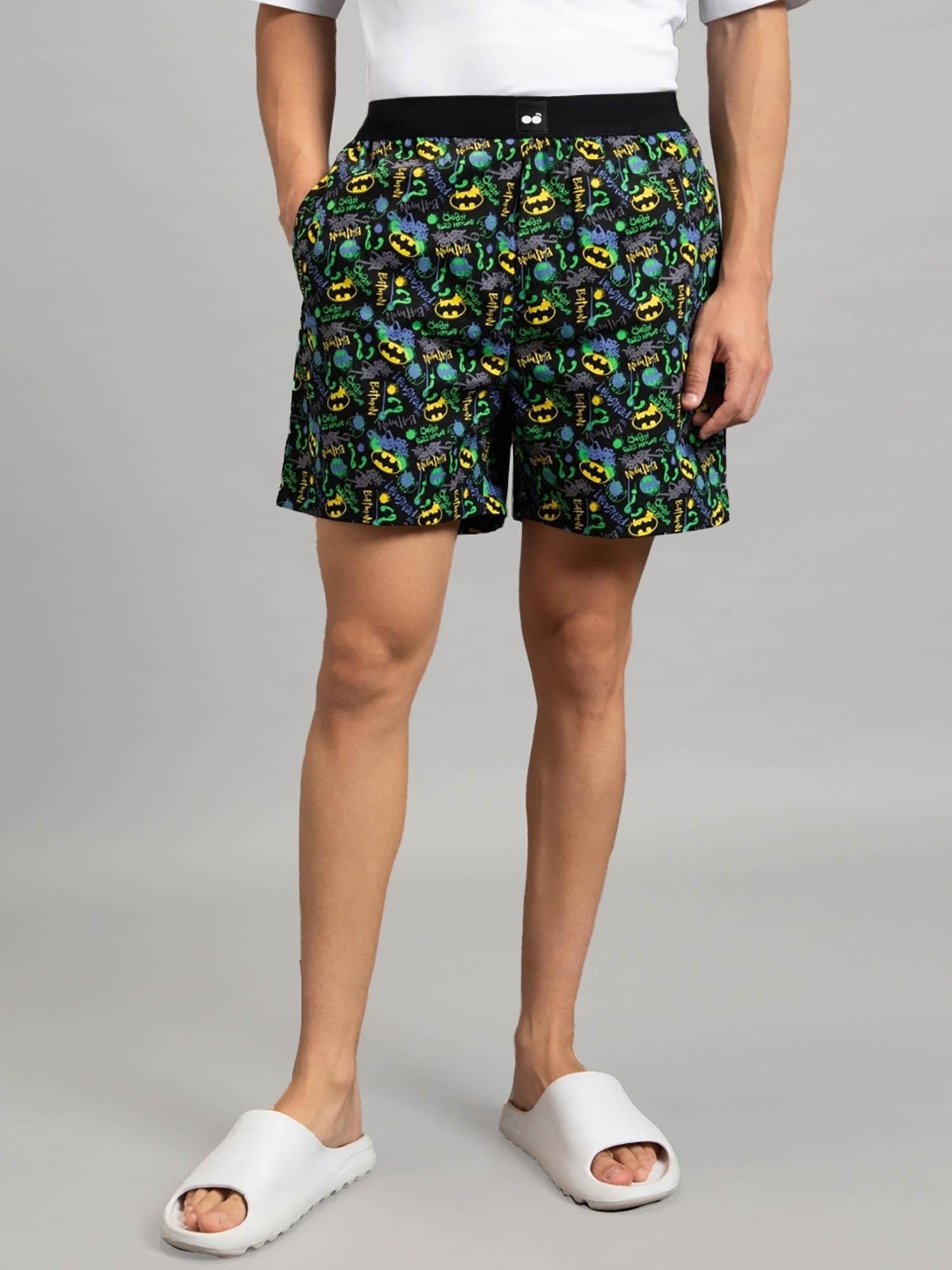 men's black all over printed boxers