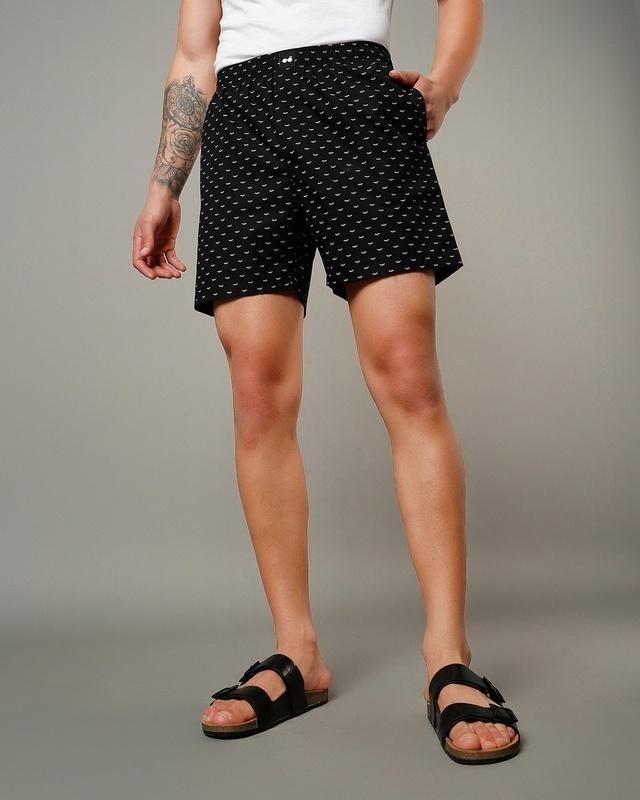 men's black all over printed boxers