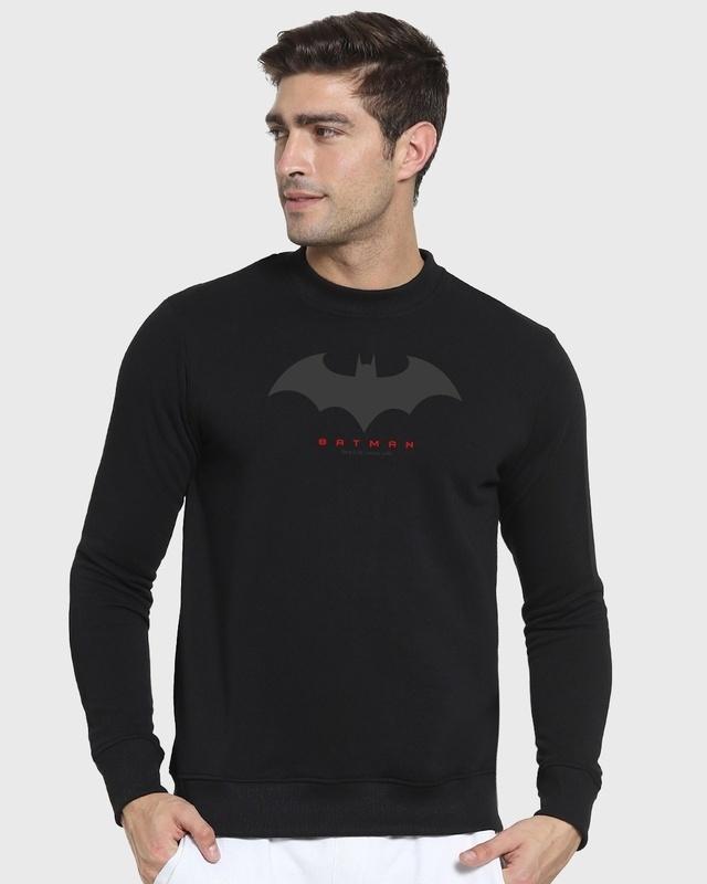 men's black batman outline logo (bml) printed sweatshirt