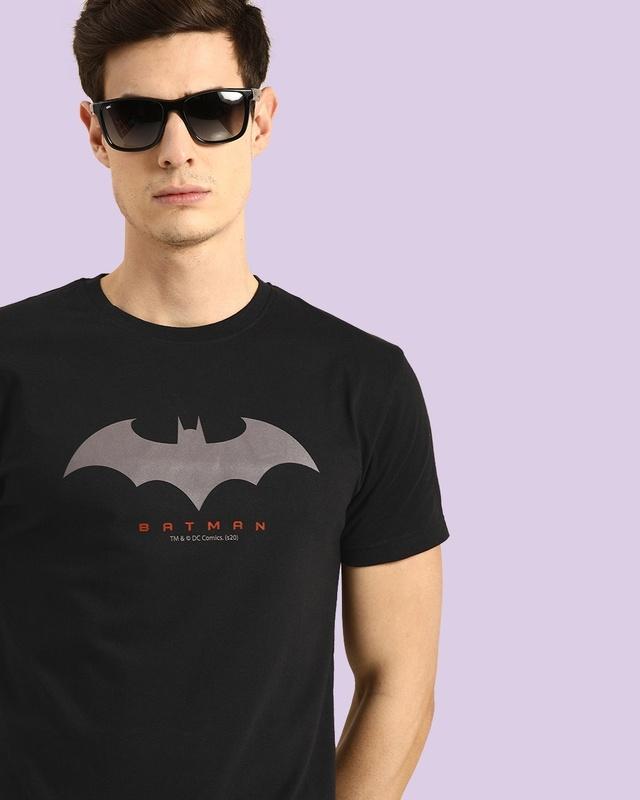 men's black batman outline logo t-shirt