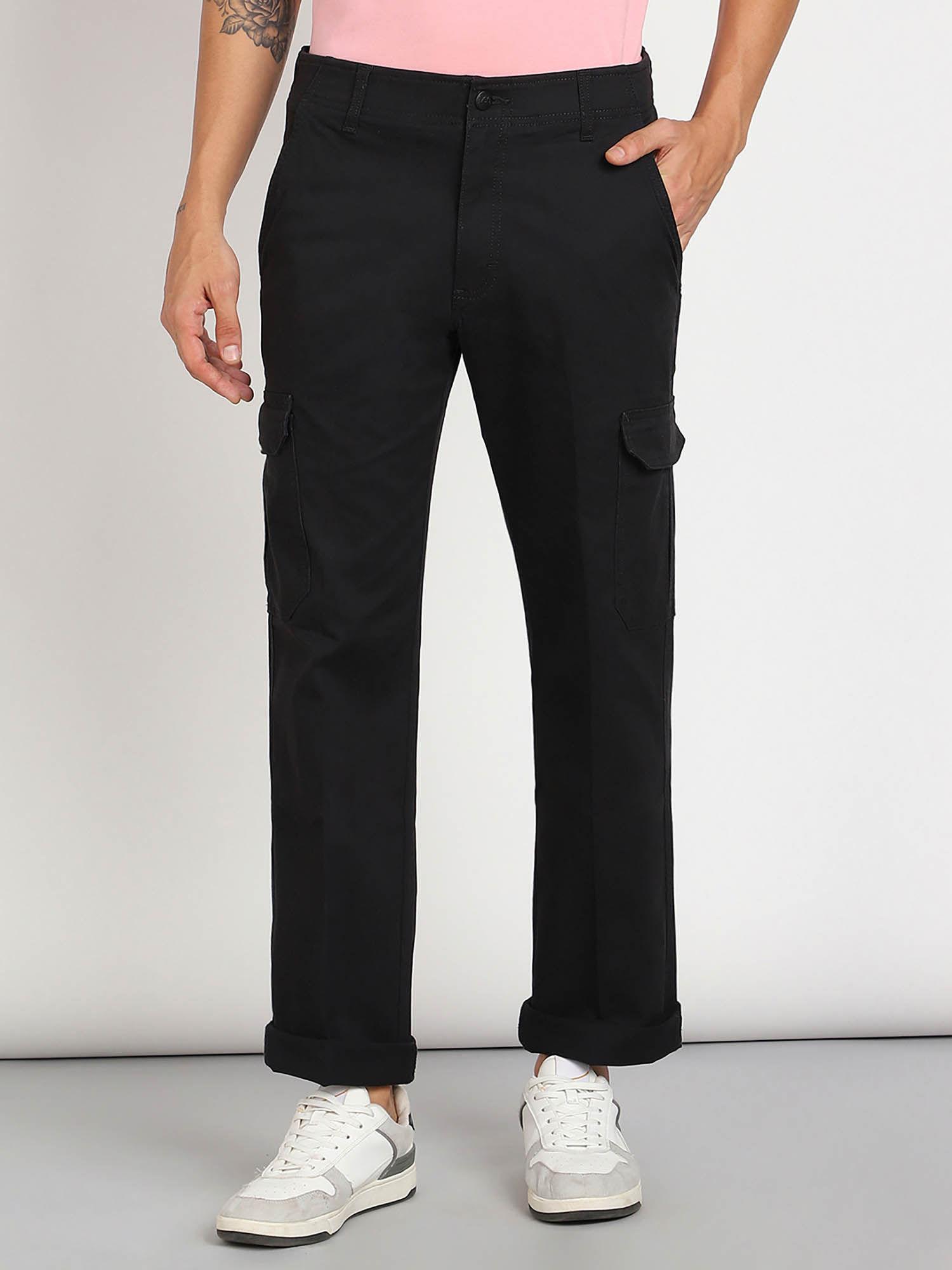men's black cargo trouser