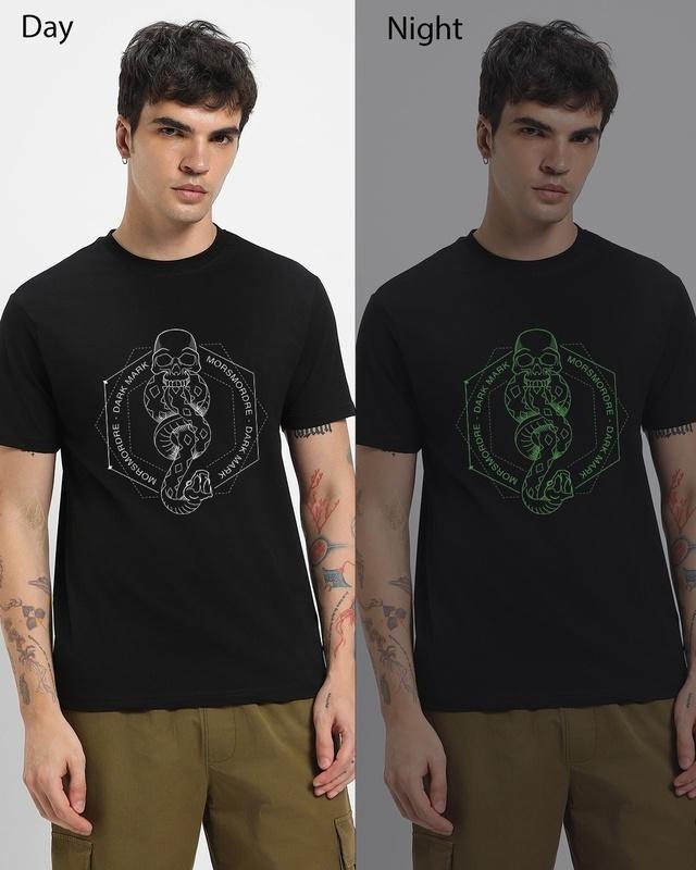 men's black dark mark graphic printed t-shirt