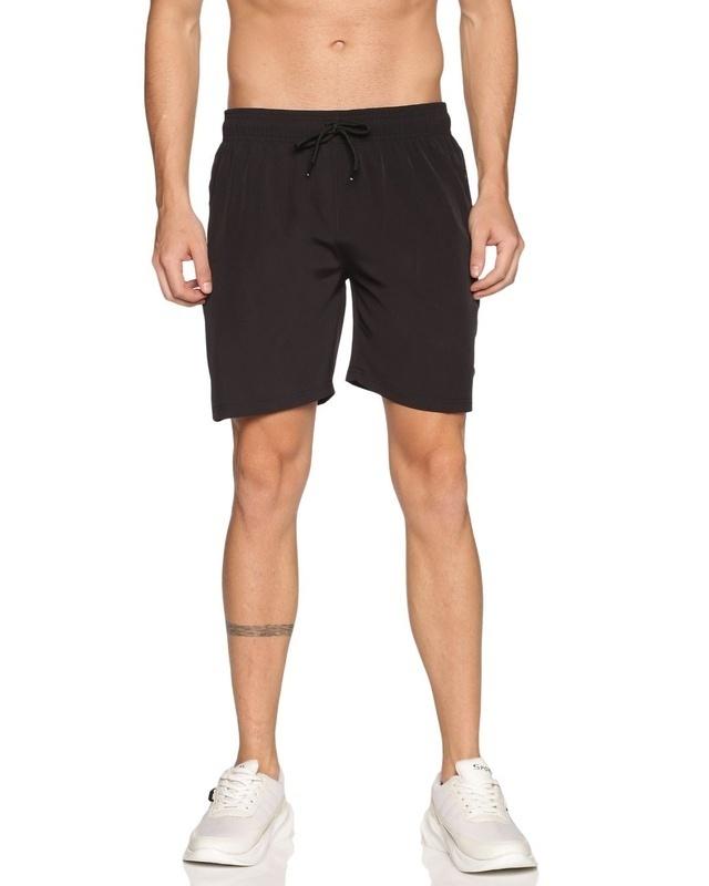 men's black elasticated shorts