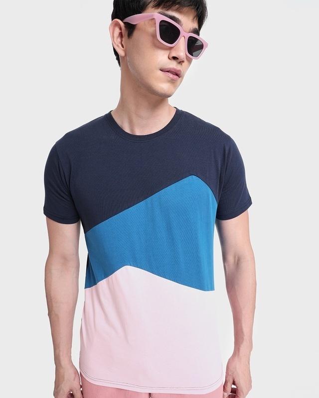 men's black iris color block t-shirt