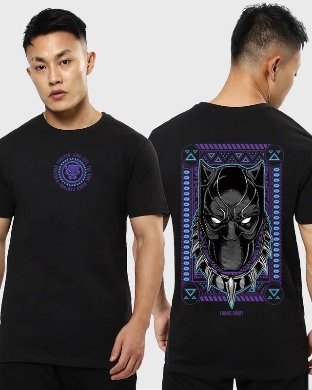 men's black king black panther graphic printed t-shirt