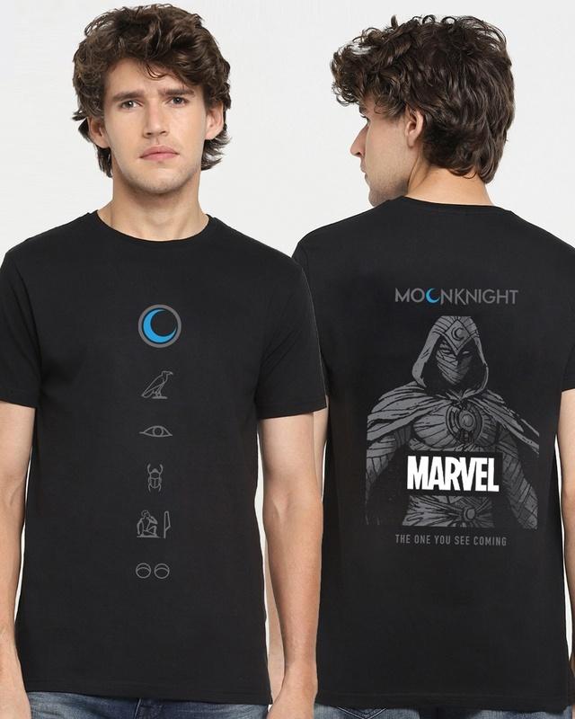 men's black marvel moon knight graphic printed t-shirt