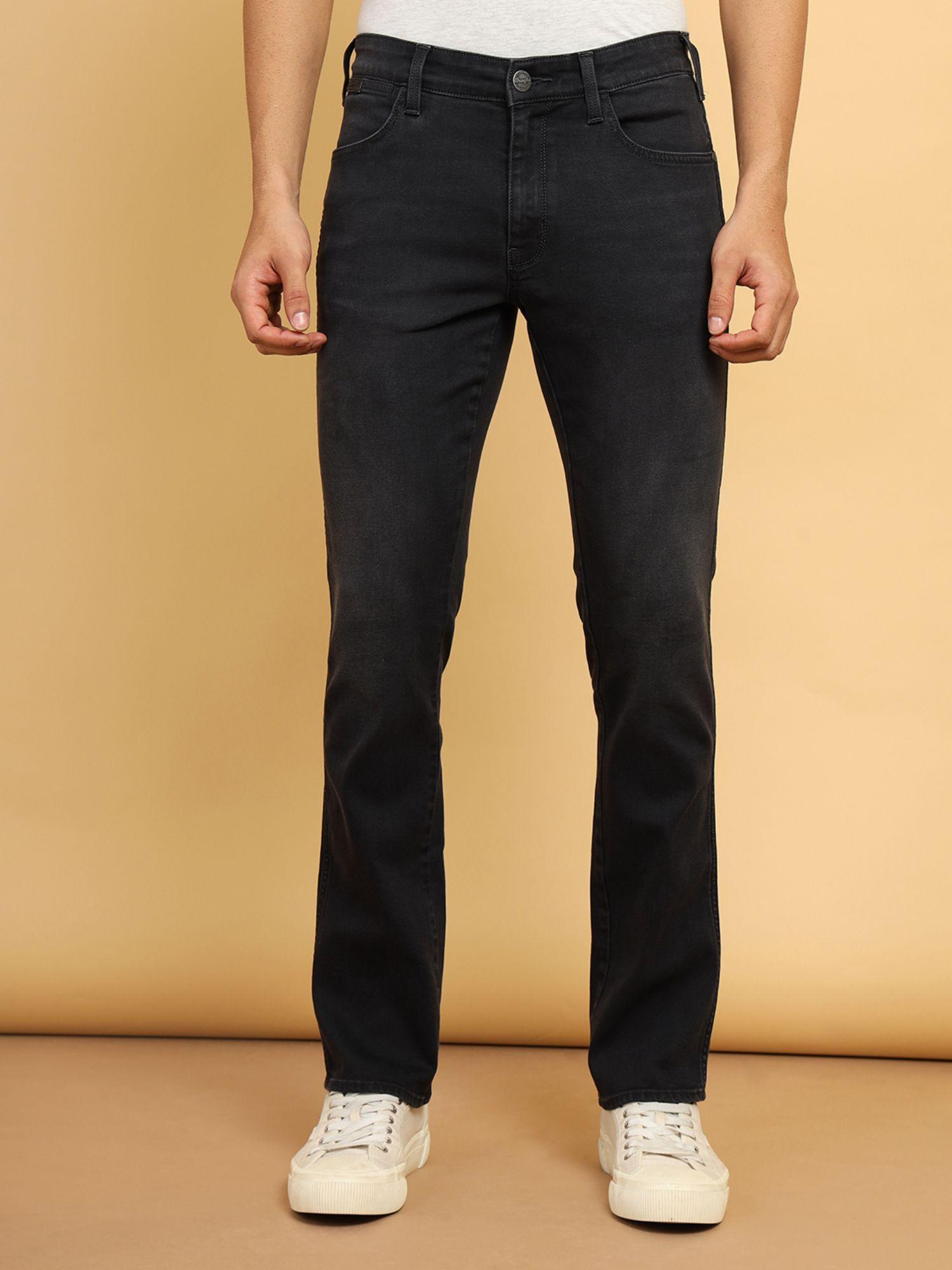 men's black millard regular fit mid rise jeans