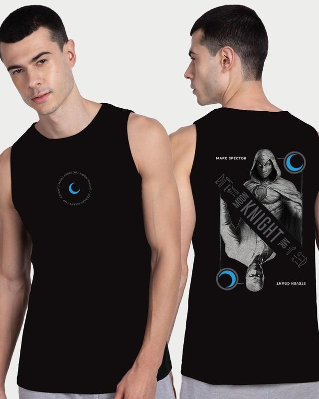 men's black moon knight x mr. knight back graphic printed vest