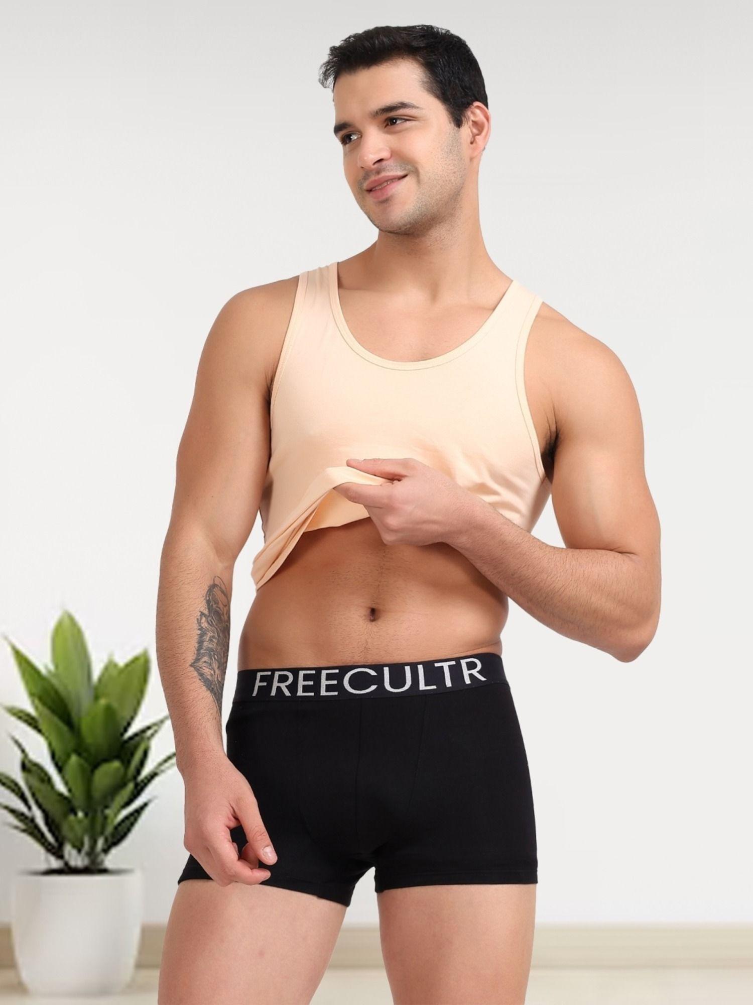 men's black organic cotton trunk