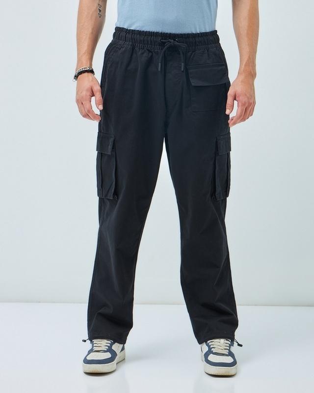 men's black oversized cargo pants