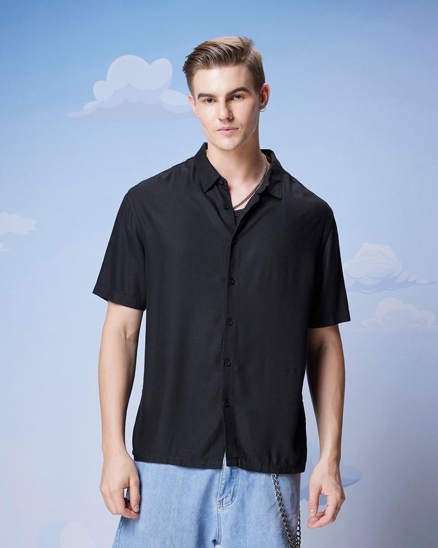 men's black oversized shirt