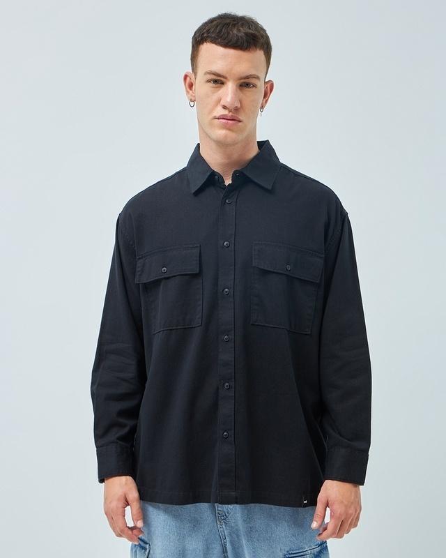 men's black oversized shirt