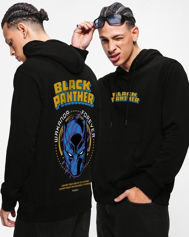 men's black panther graphic printed hoodies