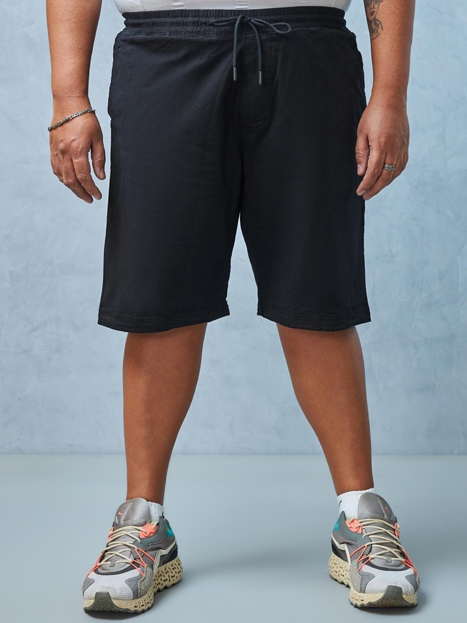 men's black plus size shorts