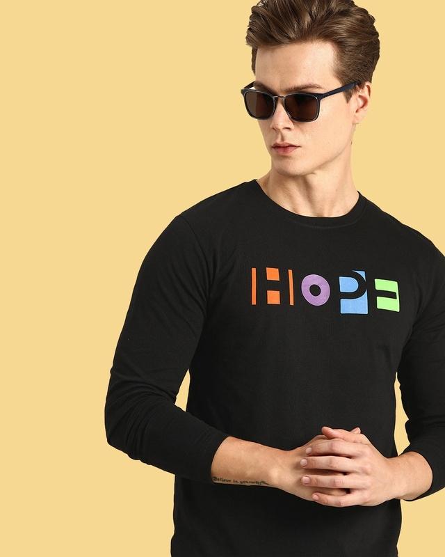 men's black pop hope typography t-shirt