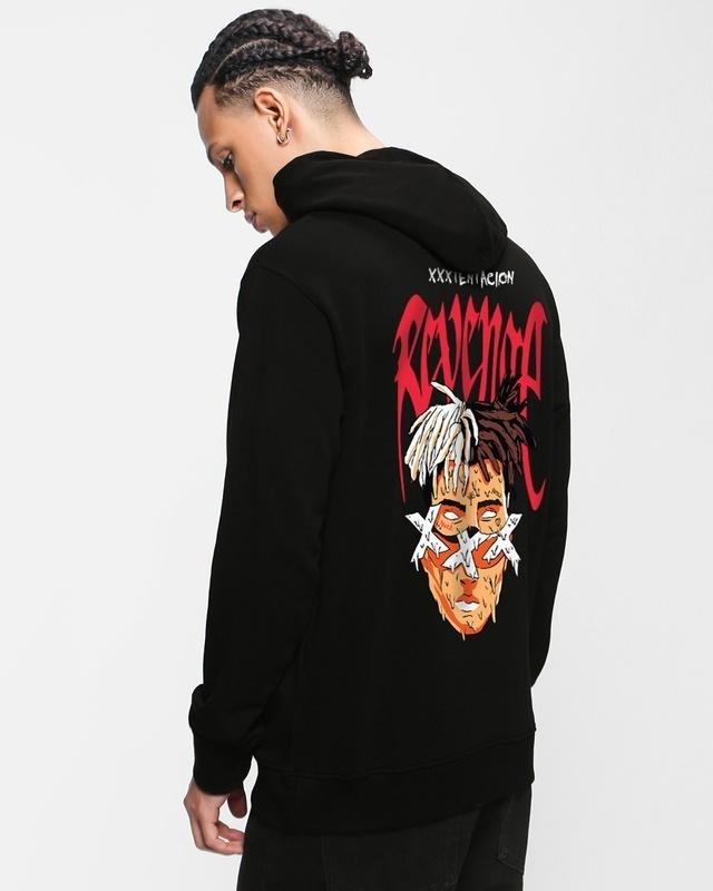 men's black revenge xxxtentacian graphic printed oversized hoodies