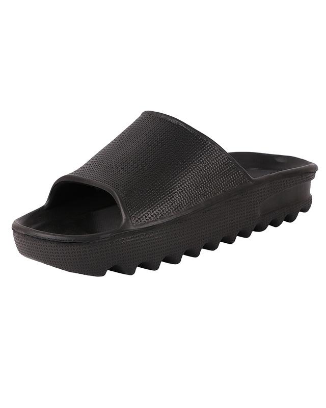 men's black sliders