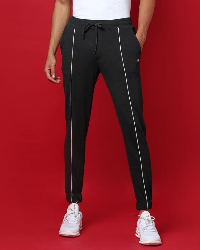 men's black slim fit cotton joggers