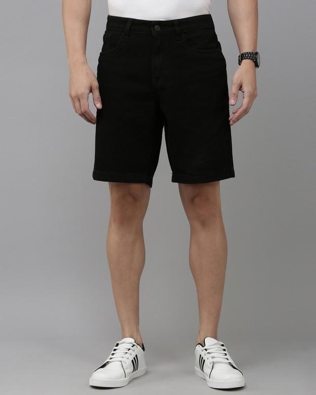 men's black slim fit shorts