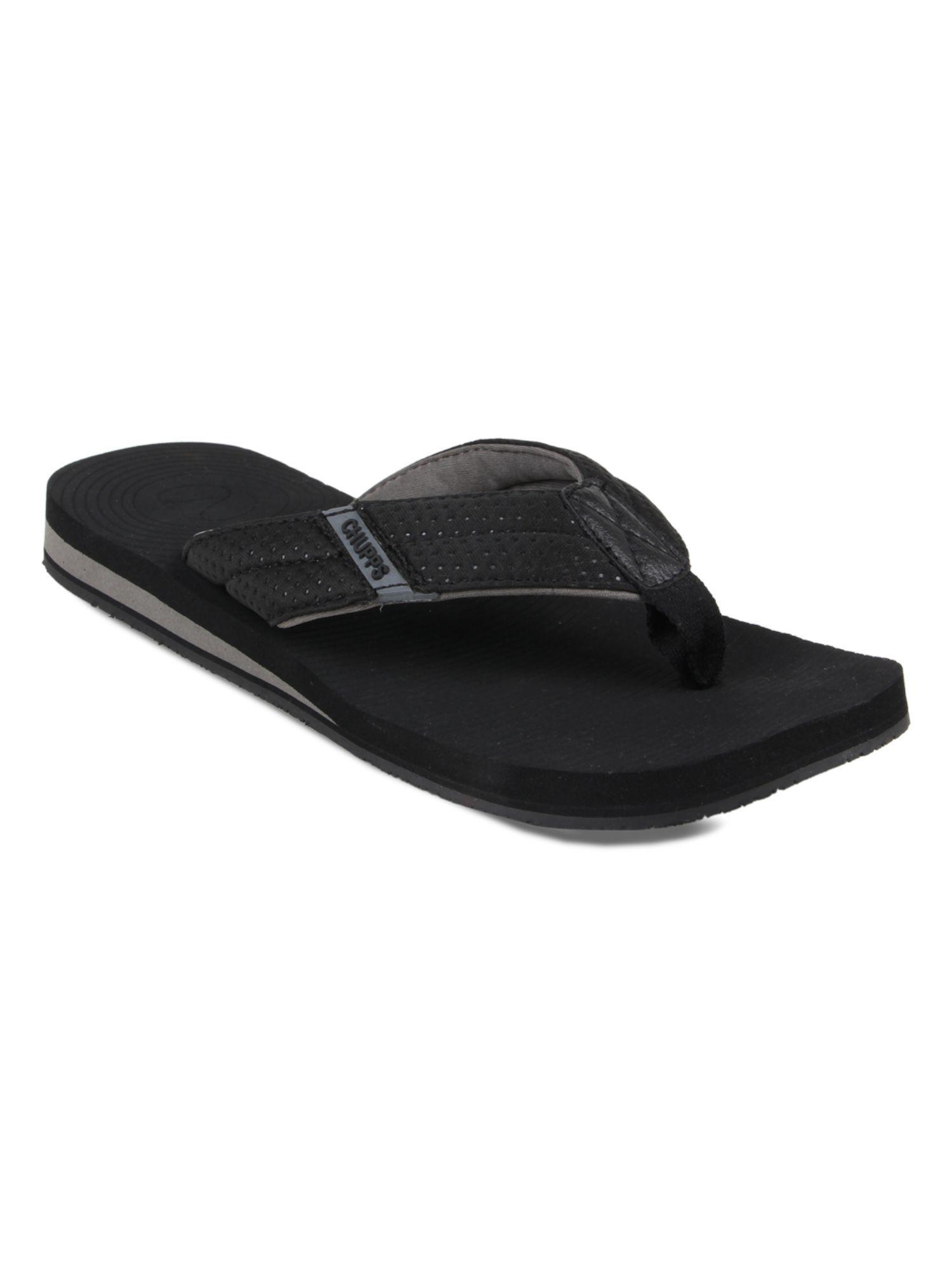 men's black solid flipflops (uk 7)