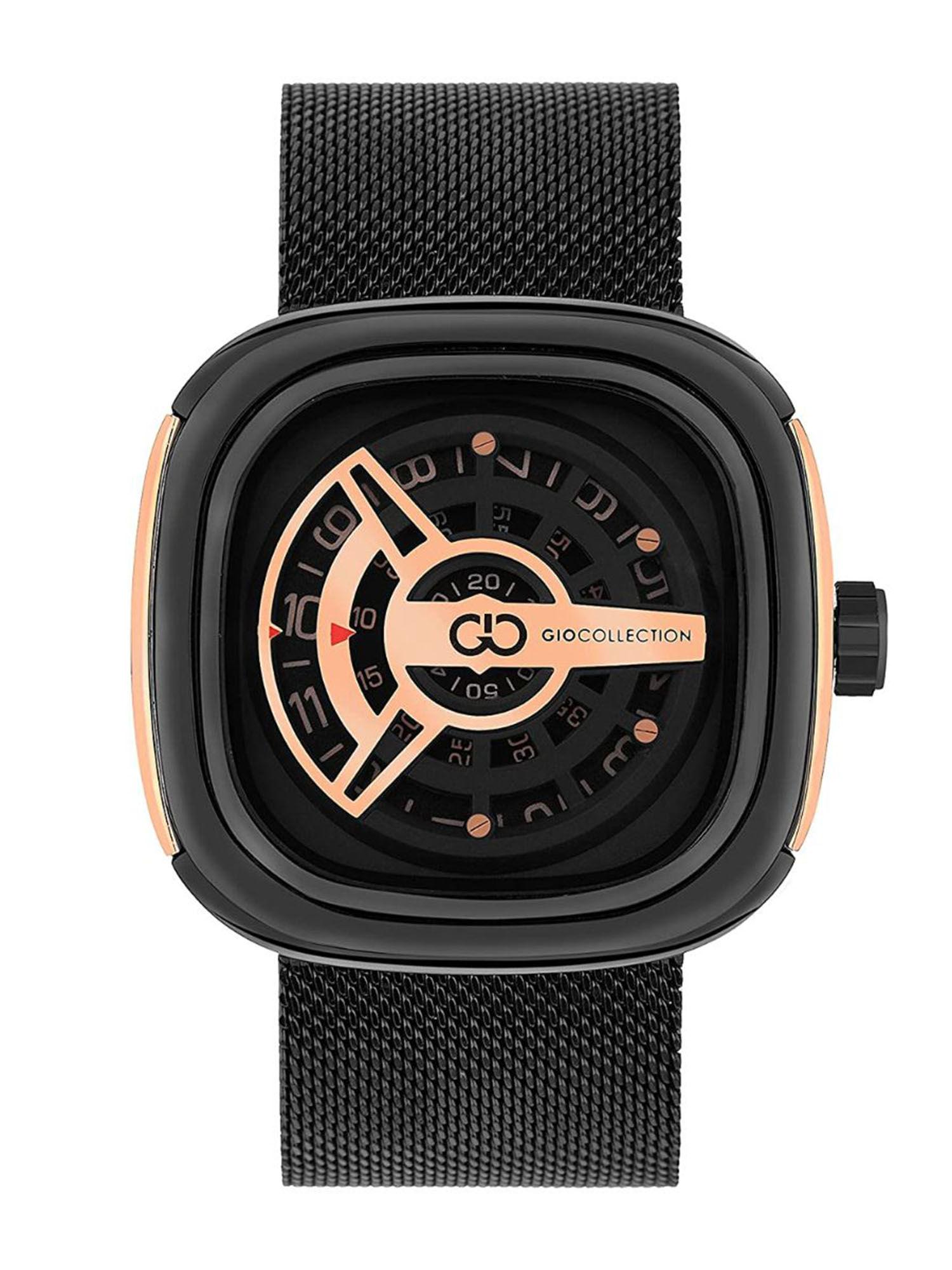 men's black square analogue watch-g3012-11