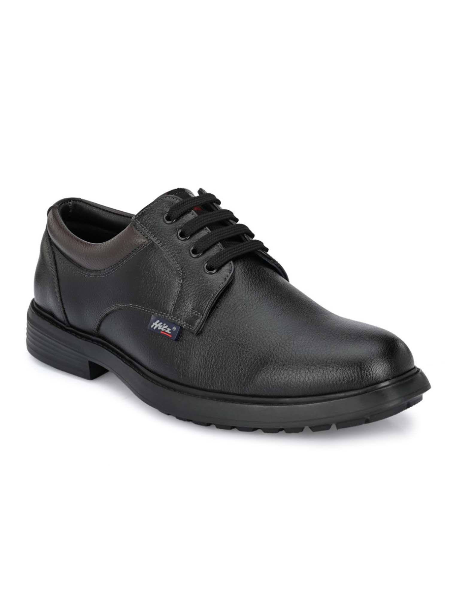 men's black synthetic lace-up casual shoes