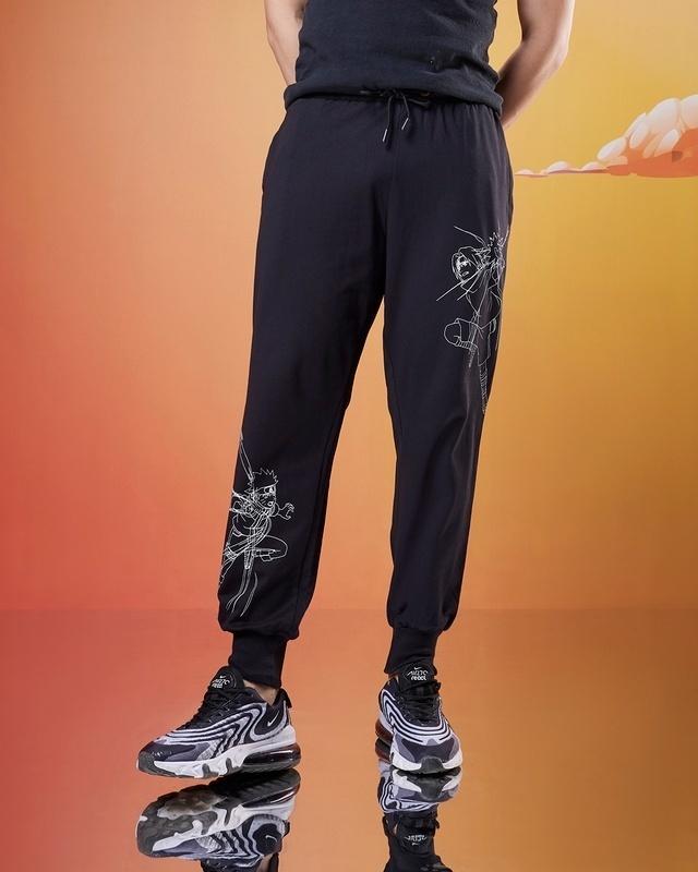 men's black the rivals graphic printed super loose fit joggers