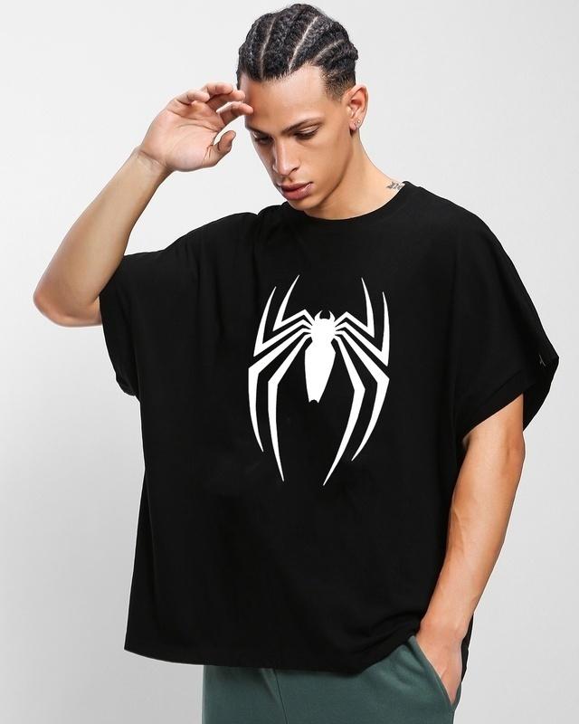 men's black ultimate spider graphic printed oversized vest