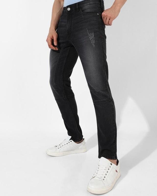 men's black washed jeans