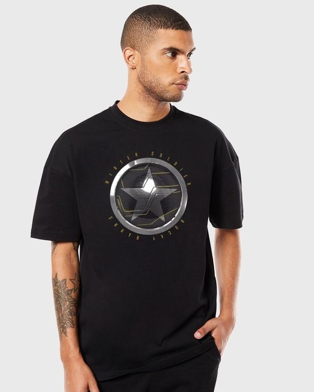 men's black winter soldier sigil graphic printed t-shirt