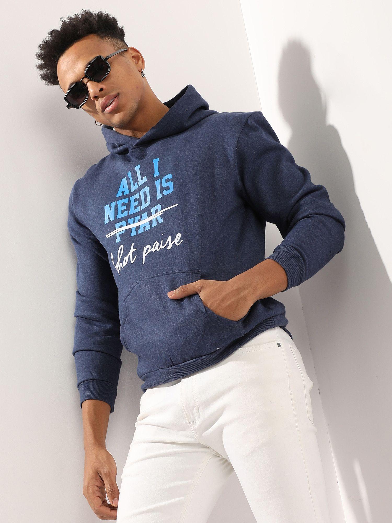 men's blue all i need hoodie with kangaroo pocket