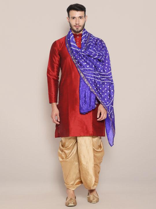 men's blue bandhini dupatta