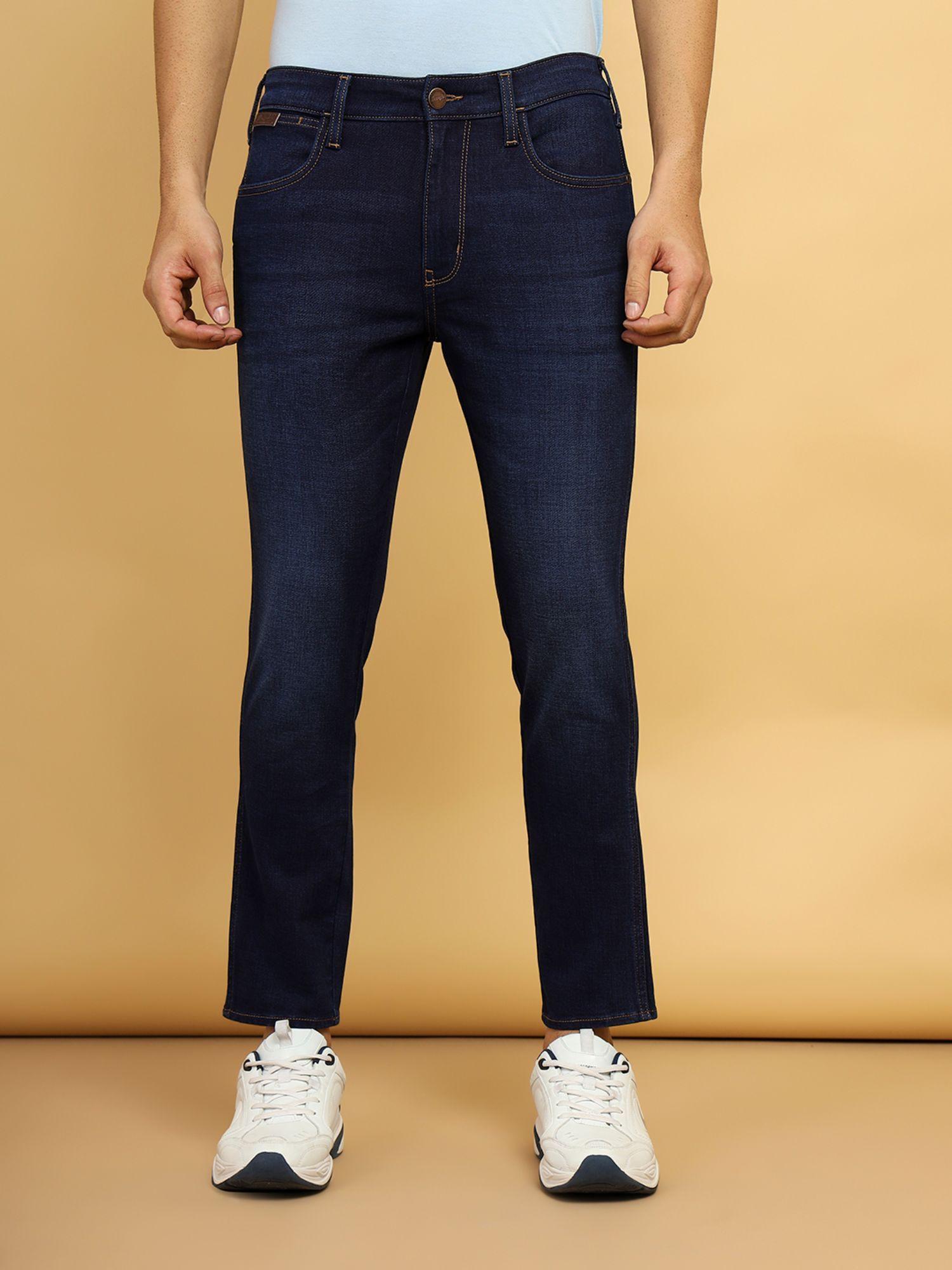 men's blue bostin slim fit mid rise light fade jeans