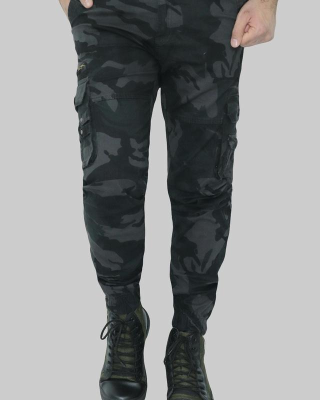men's blue camouflage printed cargo pants