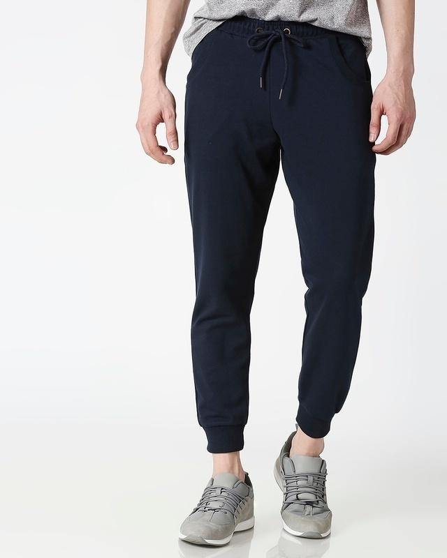 men's blue casual joggers