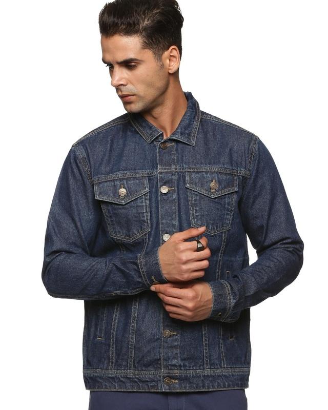 men's blue denim jacket