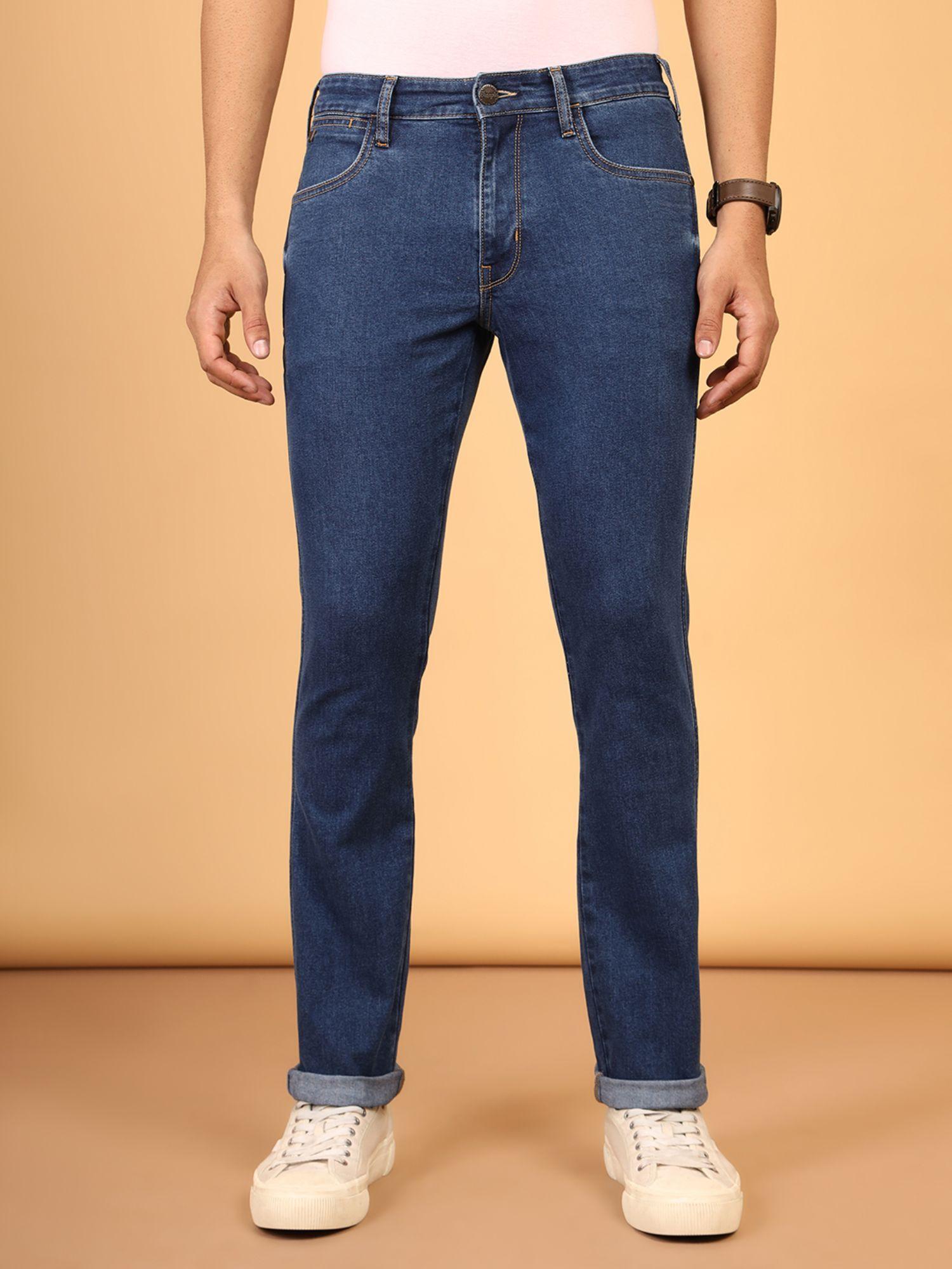 men's blue millard straight fit mid rise jeans