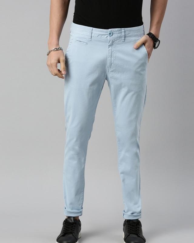 men's blue slim fit chinos