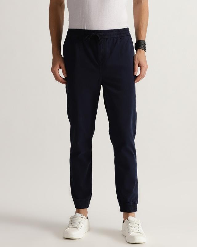 men's blue slim fit everyday joggers