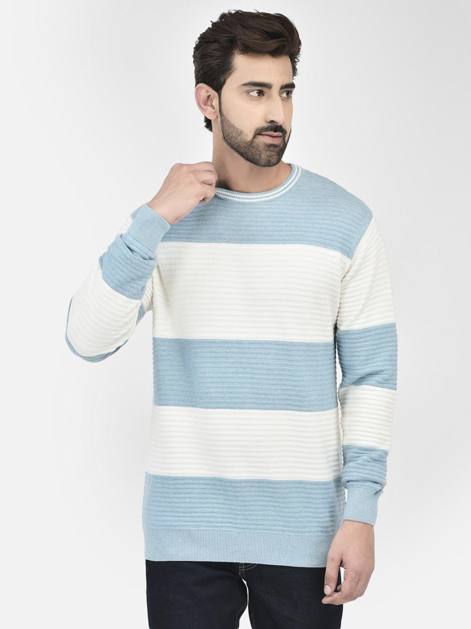 men's blue stripes sweater