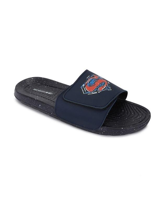 men's blue superman distortion comfysole sliders