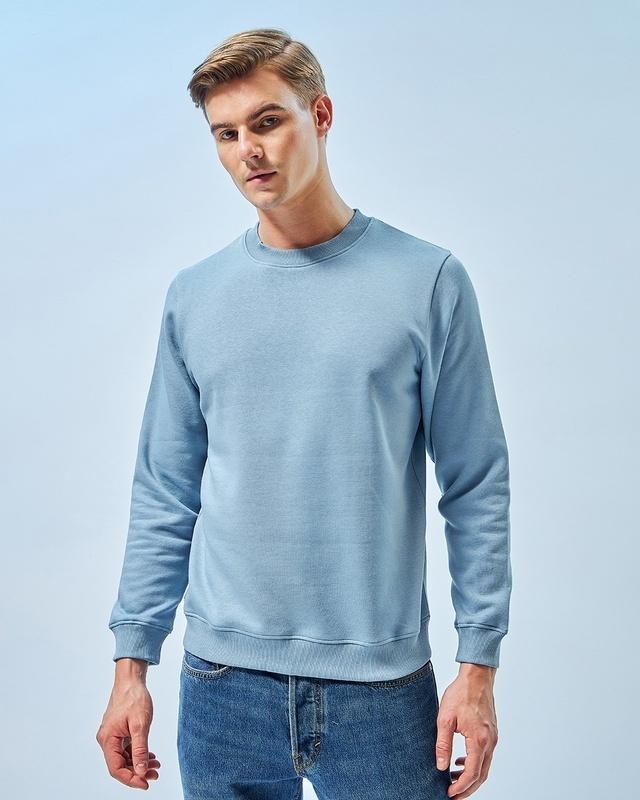 men's blue sweatshirt