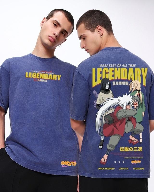 men's blue the legendary graphic printed oversized t-shirt