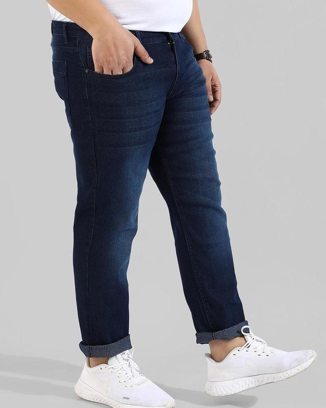 men's blue washed jeans