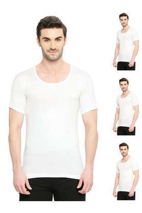 men's bonus premium cotton vest with sleeve pack of 4 - white