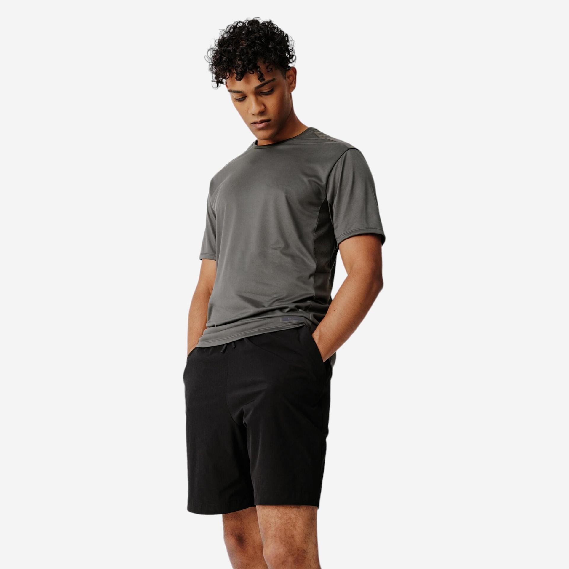 men's breathable running t-shirt - dark green