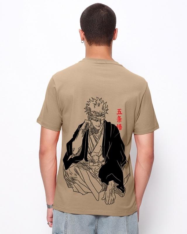 men's brown jujutsu sorcerer graphic printed t-shirt