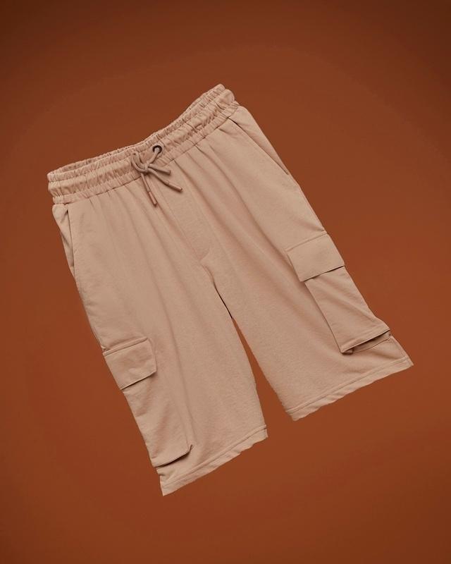 men's brown oversized cargo shorts